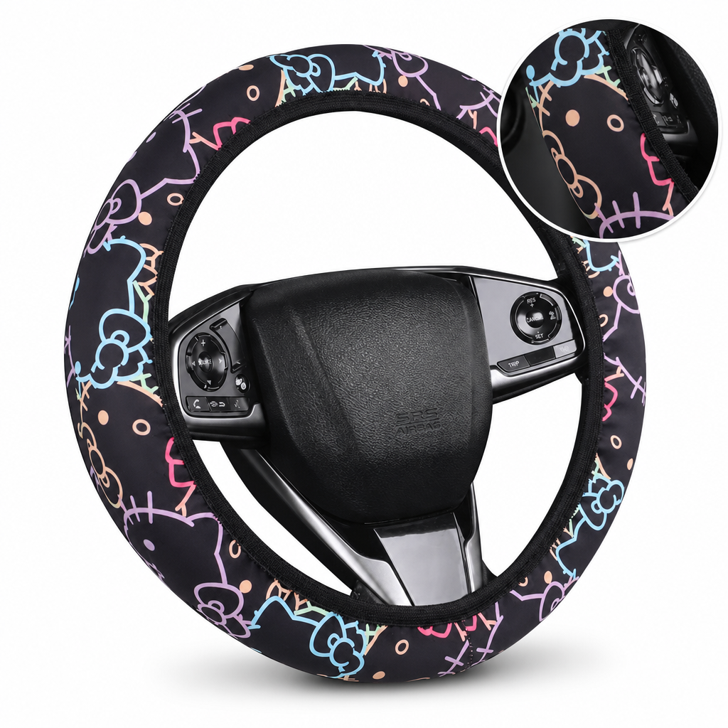 🚗 LIMITED-TIME 50% OFF! ✨ Ringless Silk Steering Wheel Cover – Breathable, Printed, All-Season ❄️