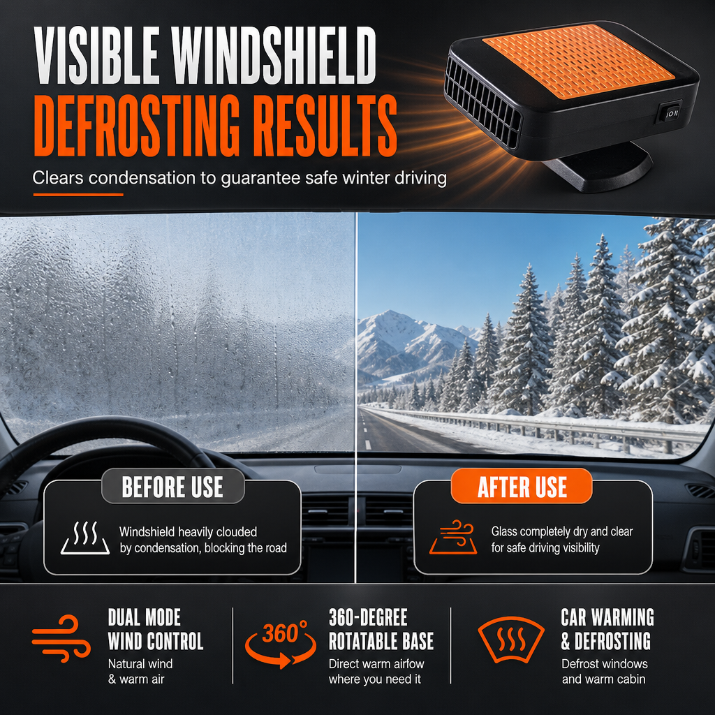 ⏳Time-Limited Special⏰ Rotatable 12V Car Defroster & Defogger Fan