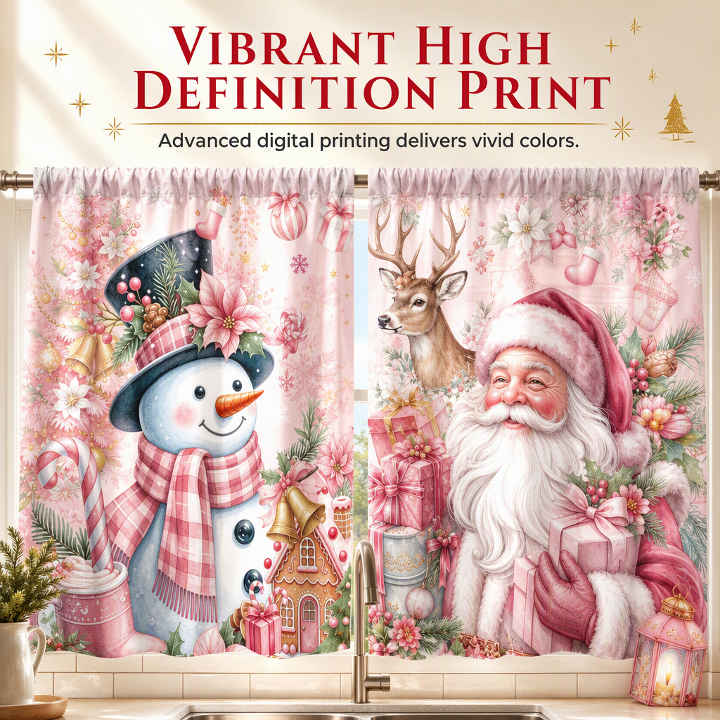 Christmas Kitchen Curtains Set