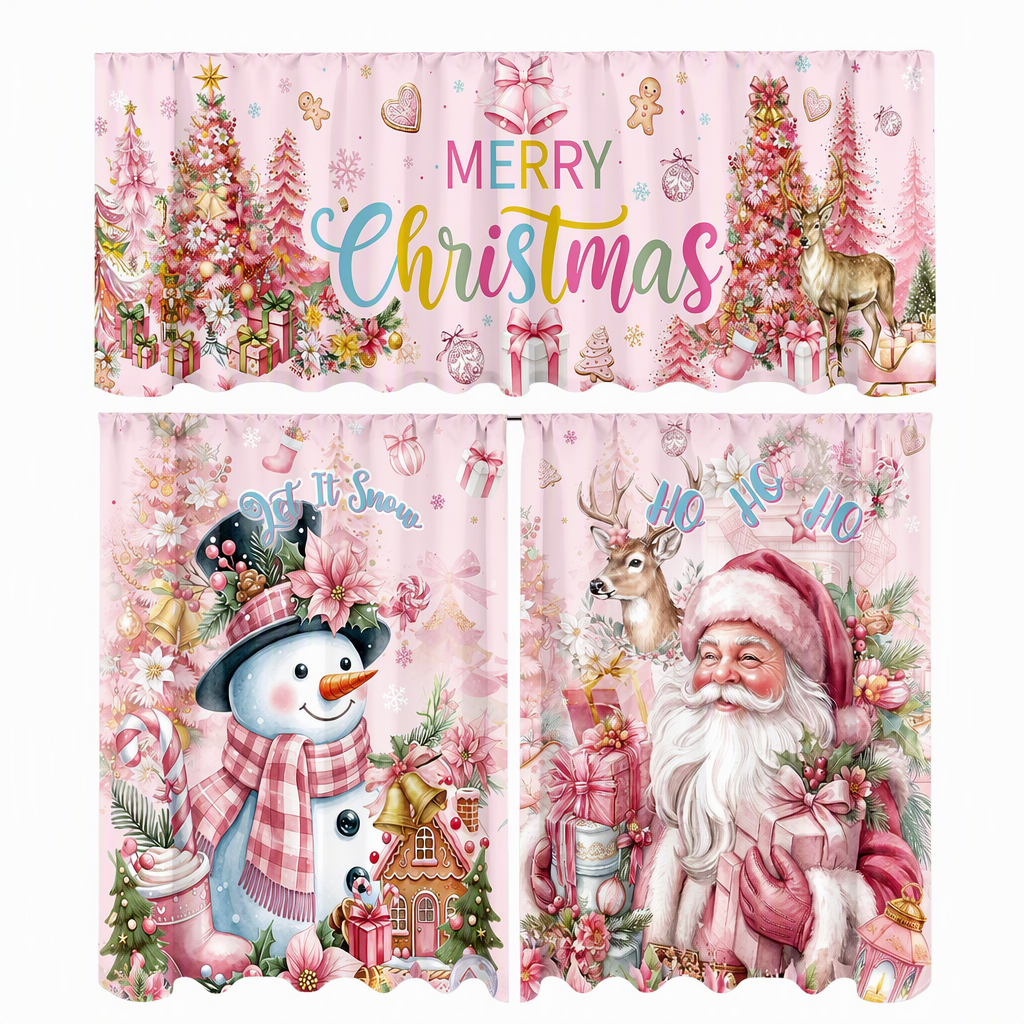 Christmas Kitchen Curtains Set