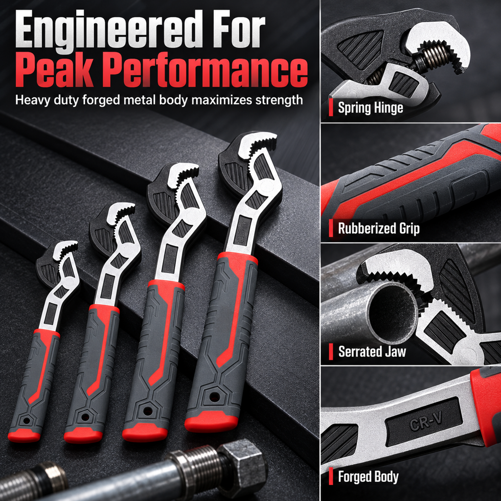 Multi Functional Locking Adjustable Wrench Quick Adjusting Universal Hand Tool
