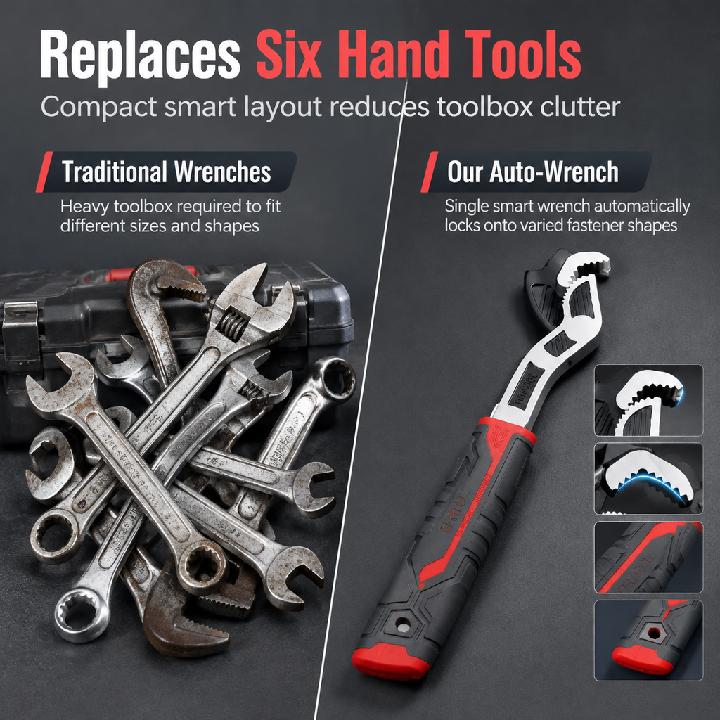 Multi Functional Locking Adjustable Wrench Quick Adjusting Universal Hand Tool