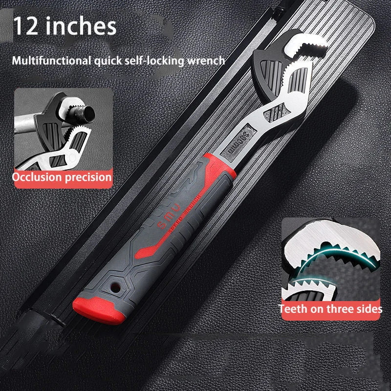 Multi Functional Locking Adjustable Wrench Quick Adjusting Universal Hand Tool