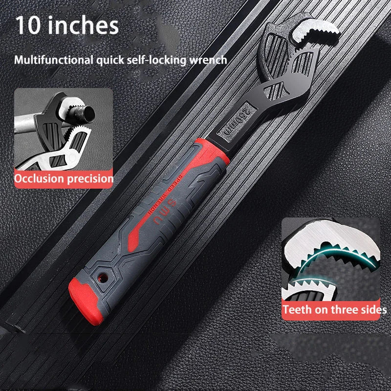 Multi Functional Locking Adjustable Wrench Quick Adjusting Universal Hand Tool