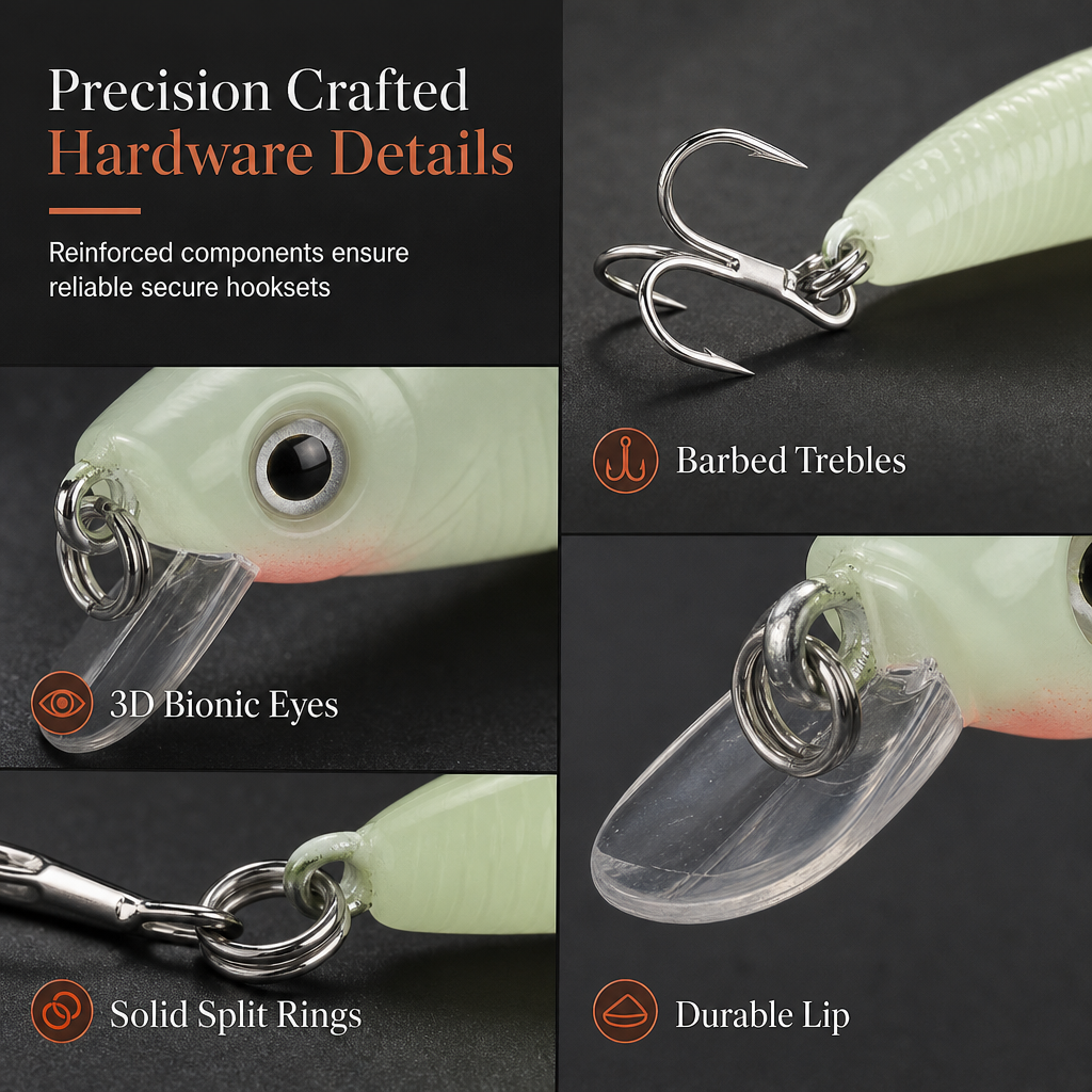 ⏳Time-Limited Special ⏰🌙 Luminous Minnow Hard Bait – 7cm & perfect for night fishing ✨