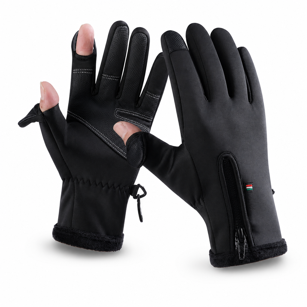 Winter Waterproof Windproof Warm Lined Outdoor Sports Gloves with Zipper for Cycling Hiking and Skiing