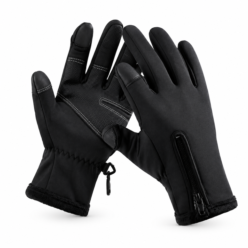Winter Waterproof Windproof Warm Lined Outdoor Sports Gloves with Zipper for Cycling Hiking and Skiing