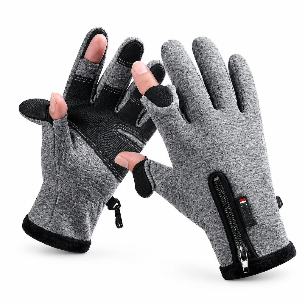 Winter Waterproof Windproof Warm Lined Outdoor Sports Gloves with Zipper for Cycling Hiking and Skiing