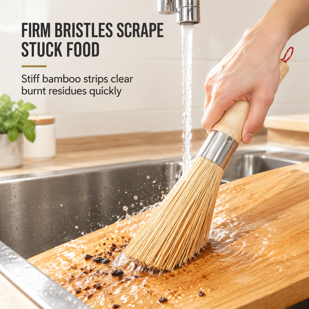 📢📢50% OFF !! ⏰Traditional Natural Bamboo Pot Cleaning Brush Kitchen Wok Whisk for Pans and Cookware