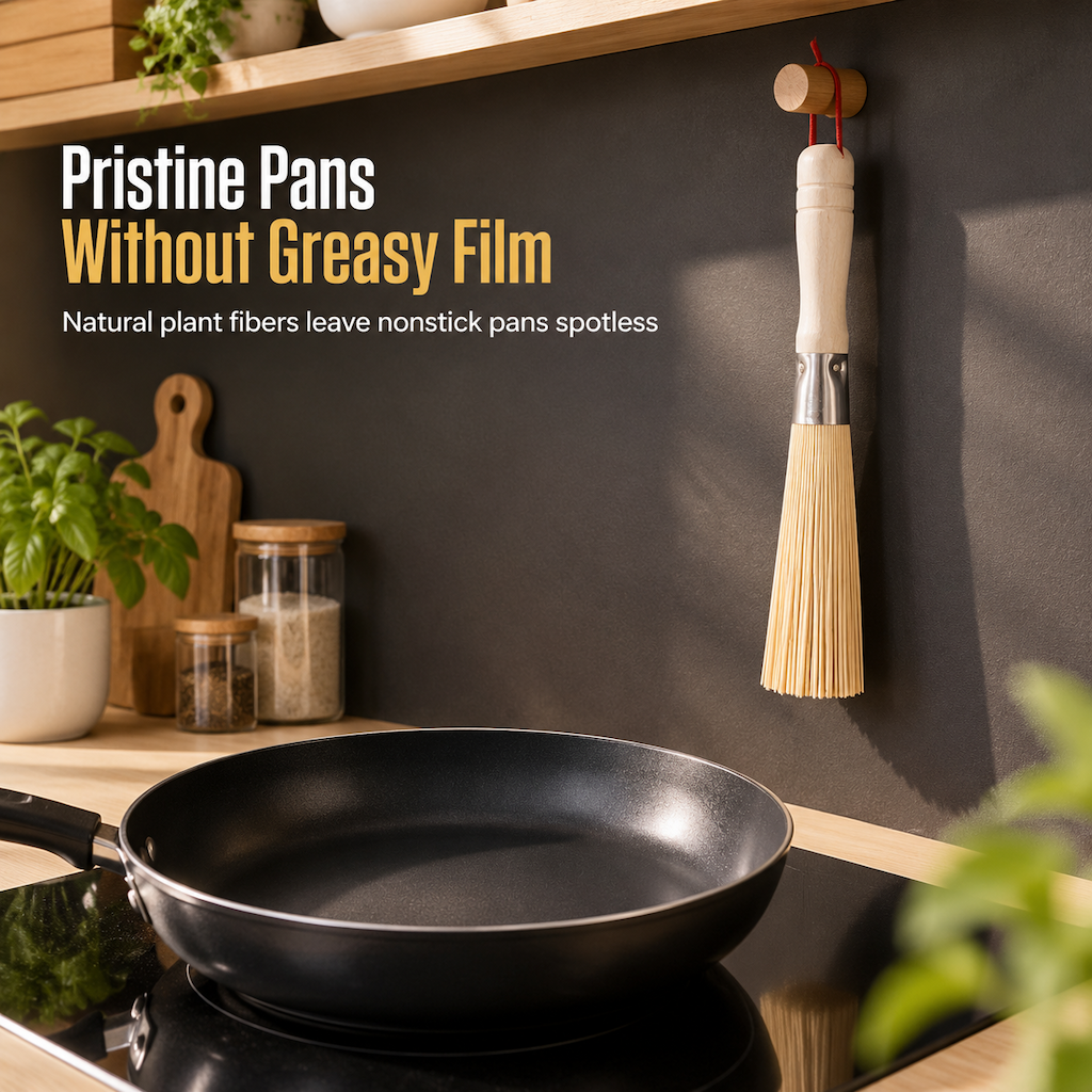 📢📢50% OFF !! ⏰Traditional Natural Bamboo Pot Cleaning Brush Kitchen Wok Whisk for Pans and Cookware