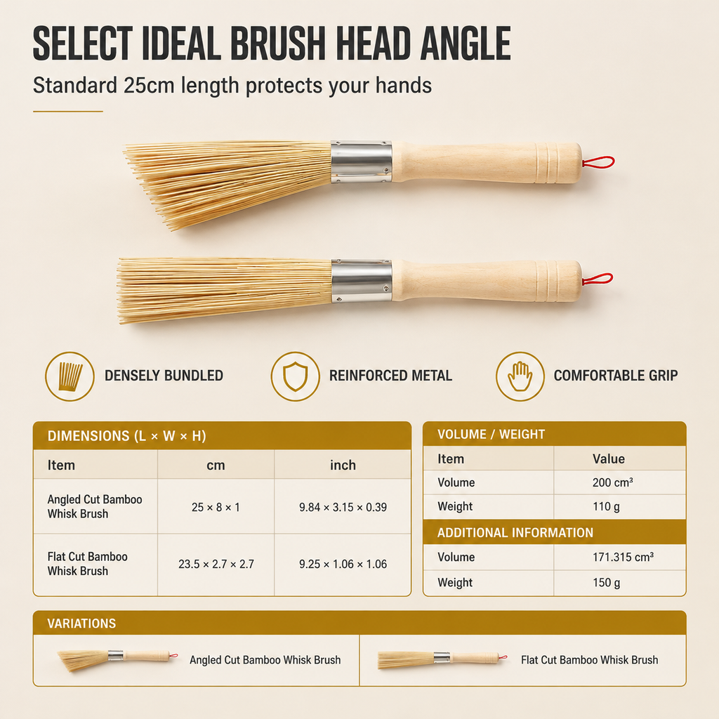 📢📢50% OFF !! ⏰Traditional Natural Bamboo Pot Cleaning Brush Kitchen Wok Whisk for Pans and Cookware