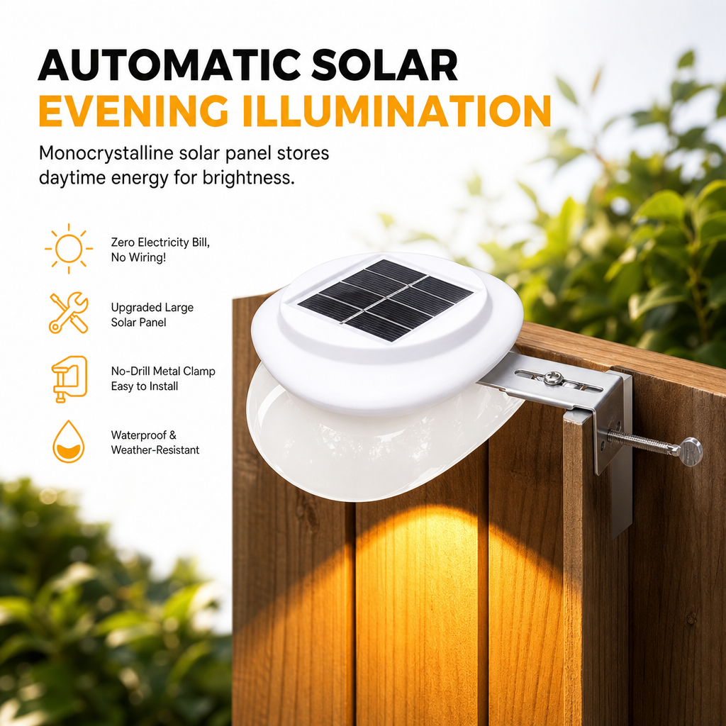 📢📢50% OFF !! ⏰Solar Wall Lights Outdoor LED Fence Decorative Lights for Garden Yard and Courtyard