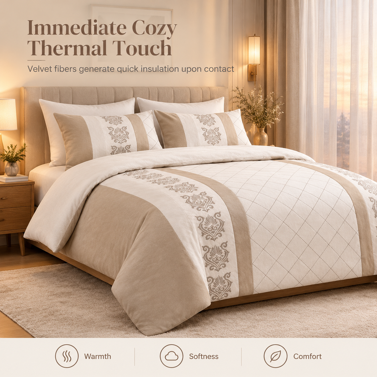 🌸50% OFF NOW!🌸🛏️ Winter Warm 3-Piece Comforter Bedding Set – Cosy Up Cold Nights With a Soft, Coordinated Bedding Refresh, Easy to Style & Simple to Care For ✨