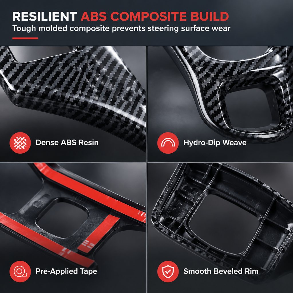 🚛 LIMITED-TIME 50% OFF! ✨ Steering Wheel Trim Cover For RAM Trucks – Carbon Look, Scratch-proof, Snap-on 🛠️