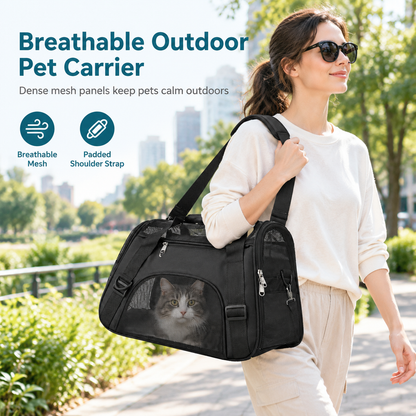 Breathable Pet Shoulder Bag Portable Outdoor Travel Carrier for Cats and Dogs