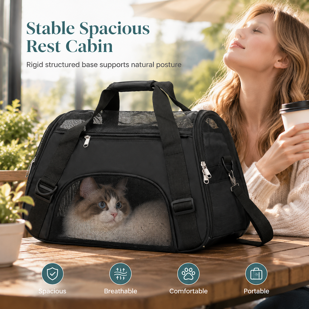 Breathable Pet Shoulder Bag Portable Outdoor Travel Carrier for Cats and Dogs