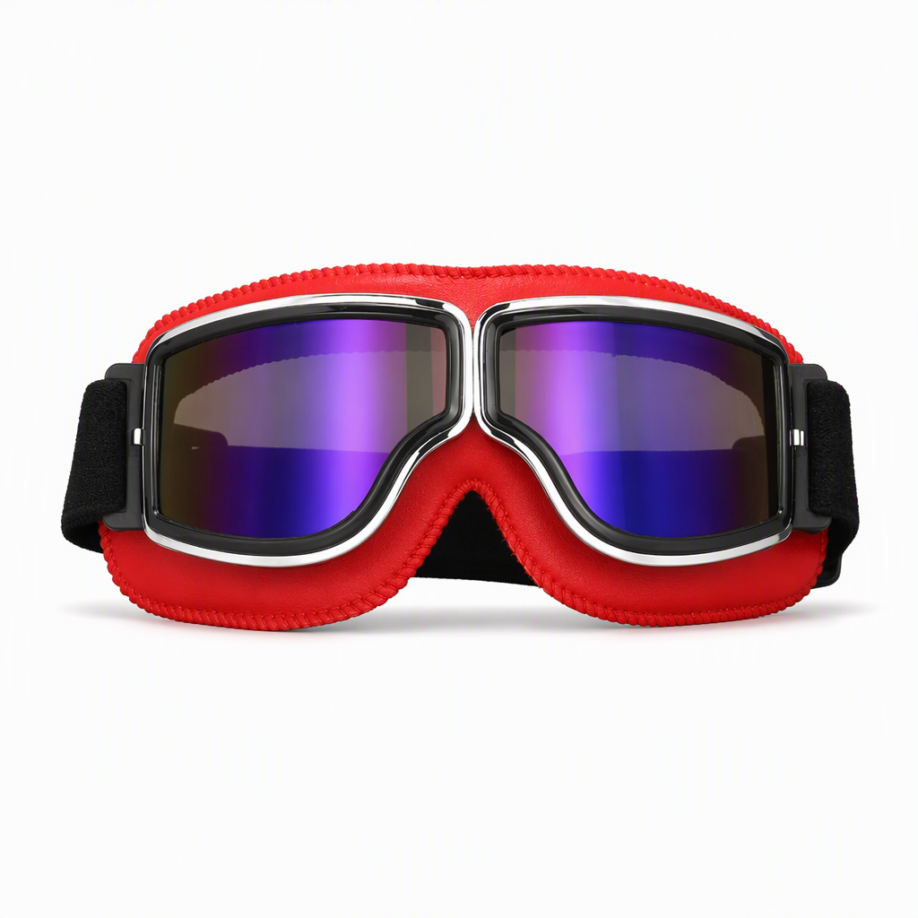 Retro Motorcycle Goggles Vintage Windproof Riding Glasses for Cruiser Helmet and Off-Road Dirt Bike