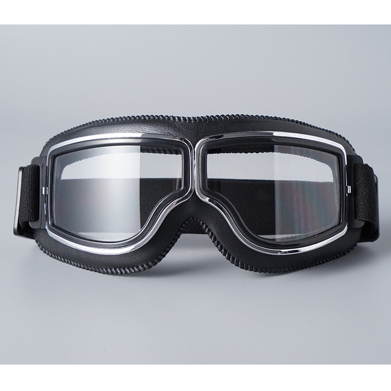 Retro Motorcycle Goggles Vintage Windproof Riding Glasses for Cruiser Helmet and Off-Road Dirt Bike