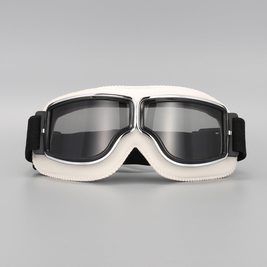 Retro Motorcycle Goggles Vintage Windproof Riding Glasses for Cruiser Helmet and Off-Road Dirt Bike