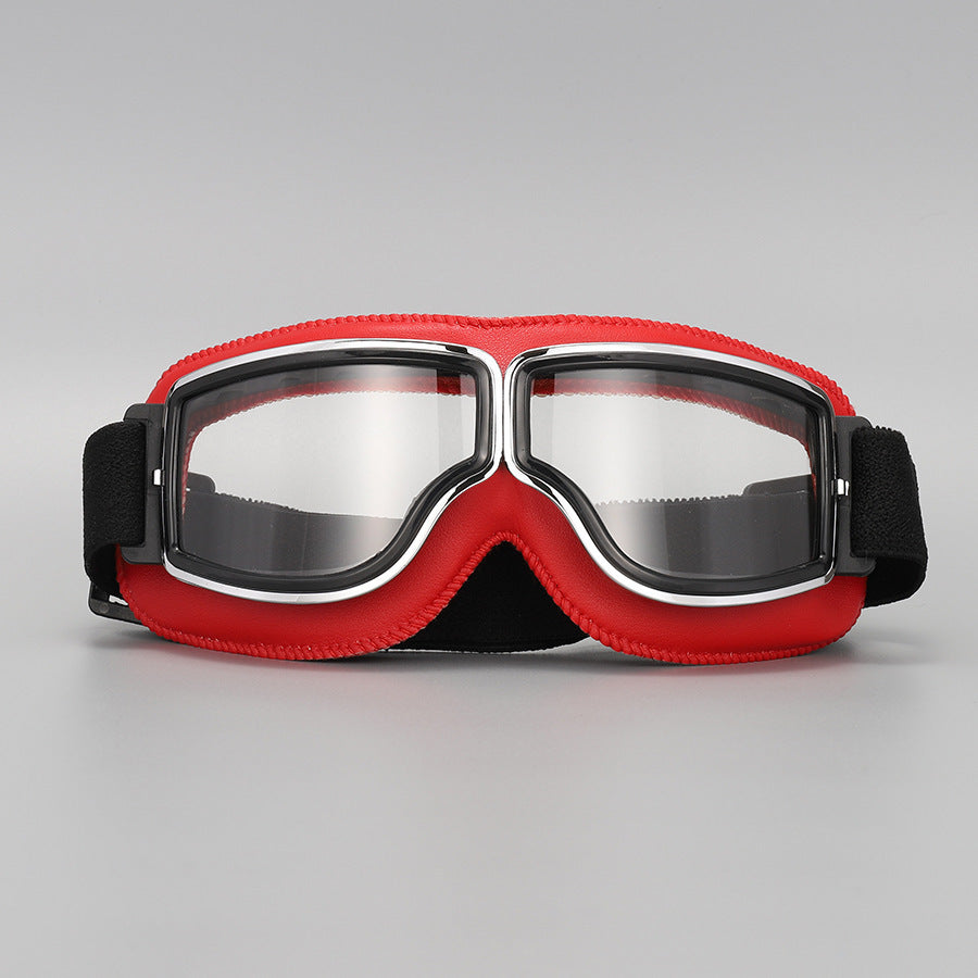 Retro Motorcycle Goggles Vintage Windproof Riding Glasses for Cruiser Helmet and Off-Road Dirt Bike
