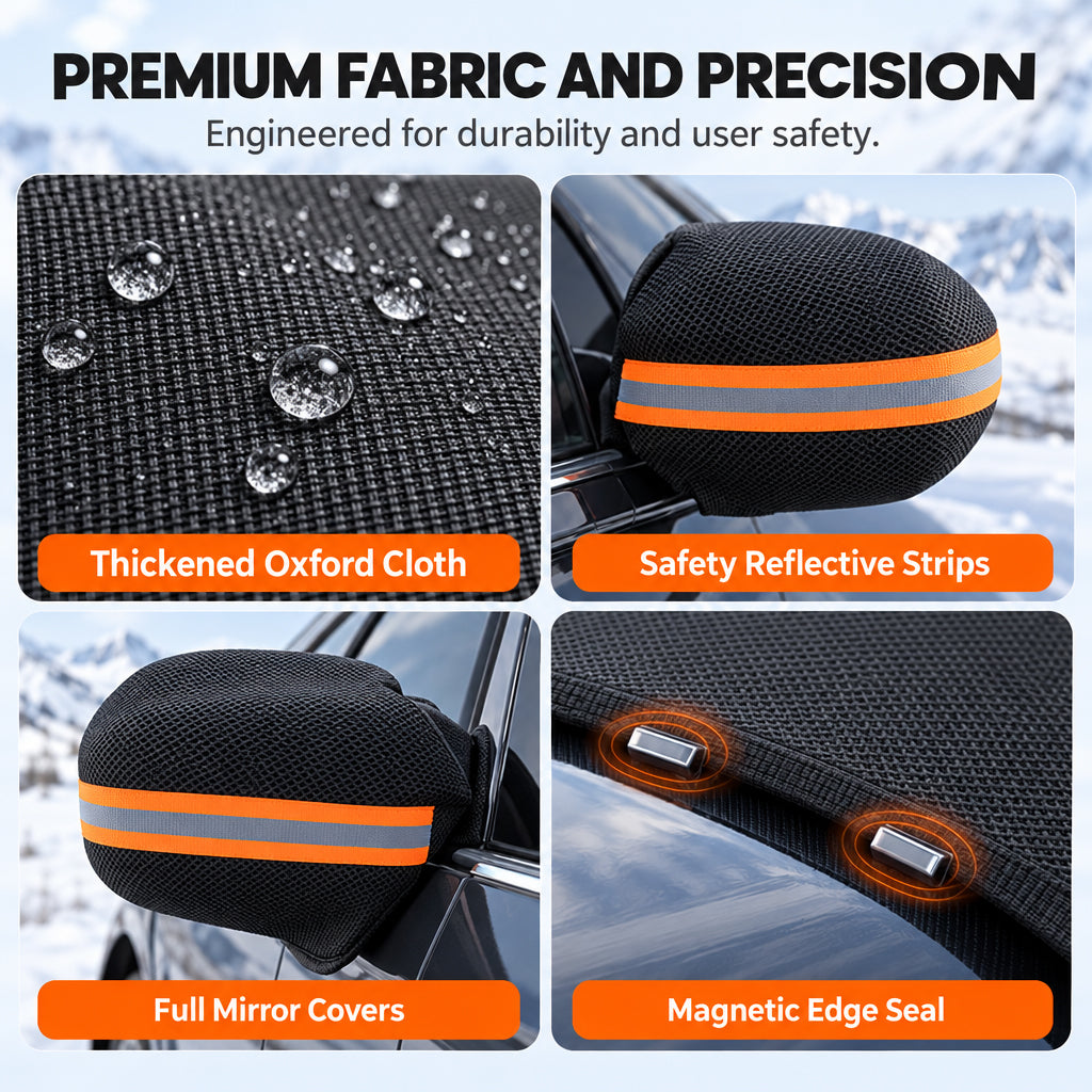 ❄️ LIMITED-TIME 50% OFF! ✨ Thickened Oxford Windshield Cover – Windproof, All-Season, Secure Fit ☀️