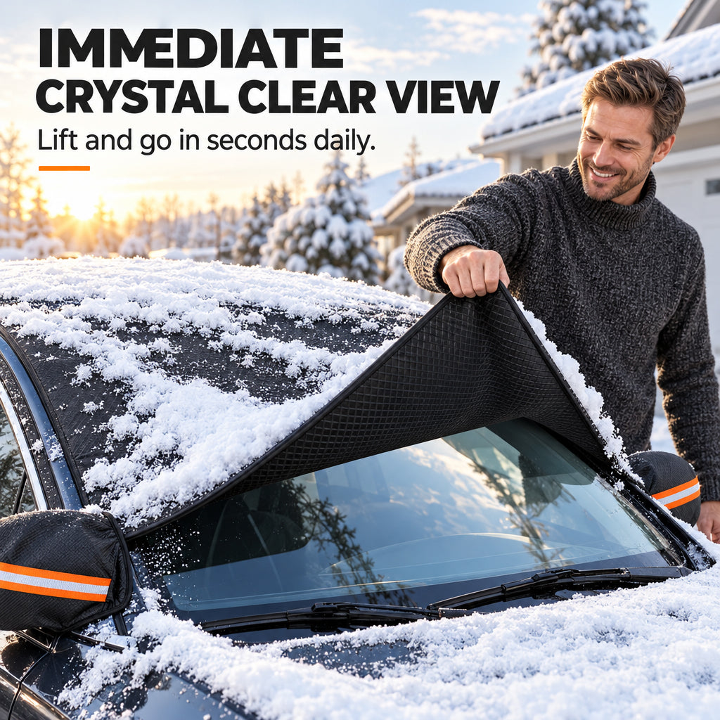 ❄️ LIMITED-TIME 50% OFF! ✨ Thickened Oxford Windshield Cover – Windproof, All-Season, Secure Fit ☀️