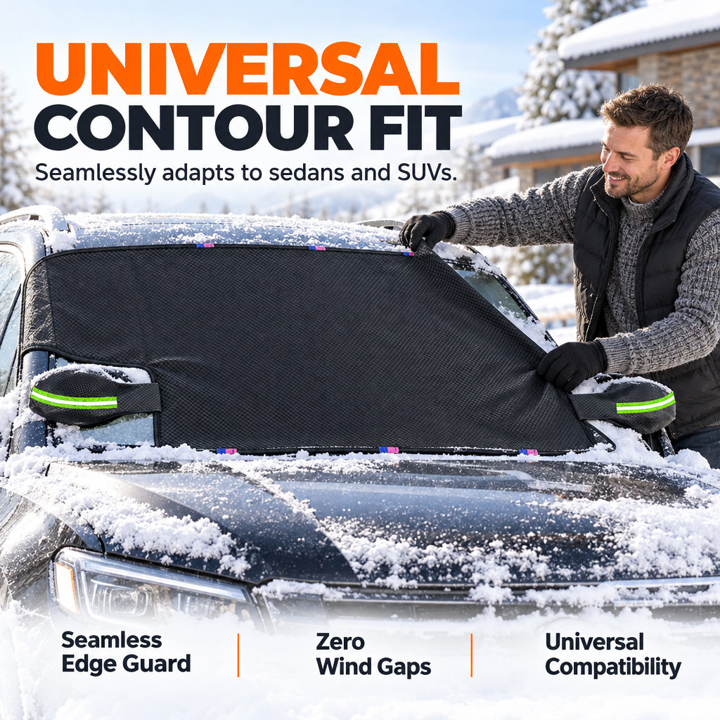 ❄️ LIMITED-TIME 50% OFF! ✨ Thickened Oxford Windshield Cover – Windproof, All-Season, Secure Fit ☀️