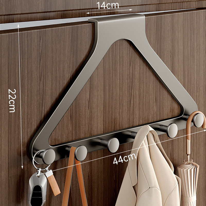 Drill-Free Over-the-Door 6-Hook Rack