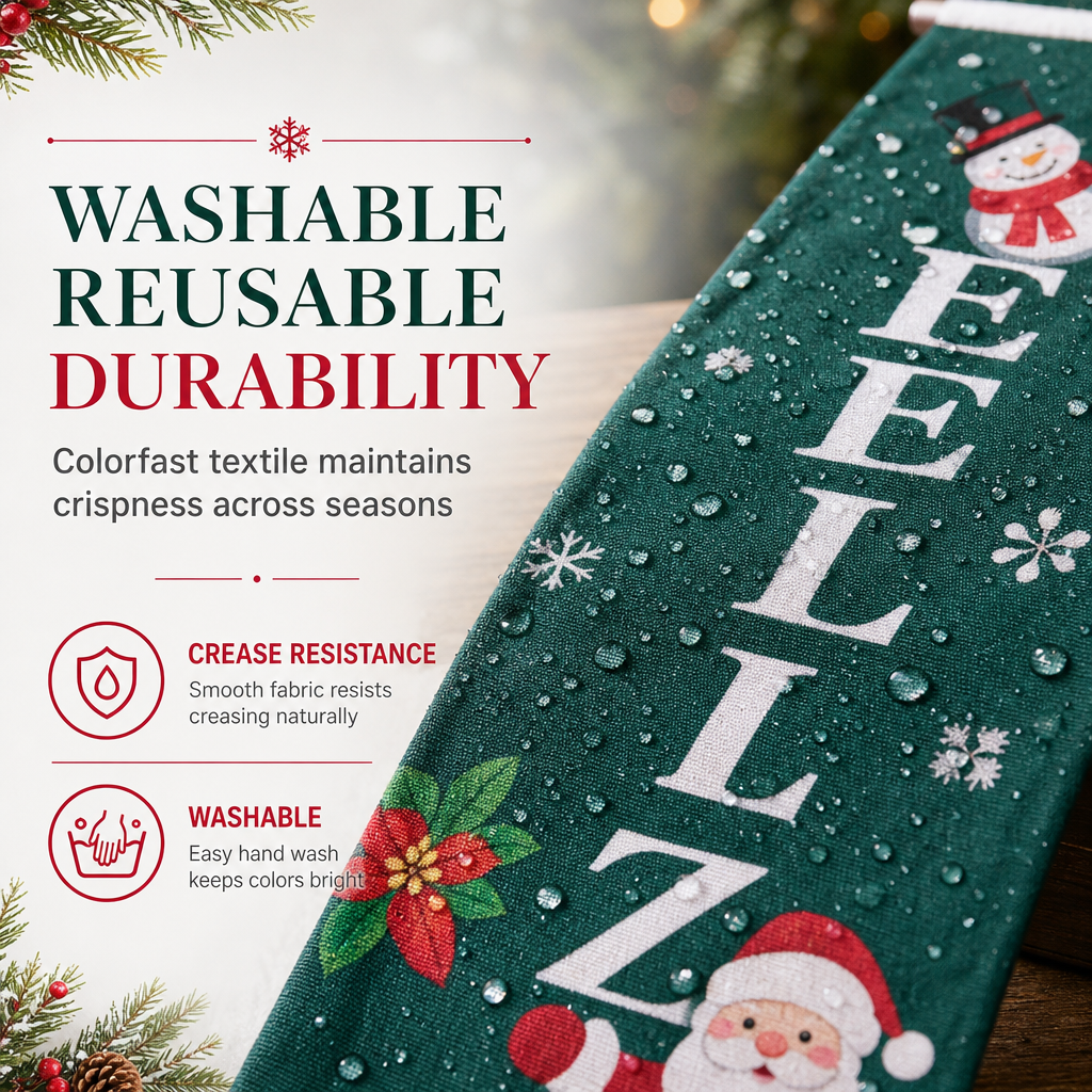 Christmas Porch Banner Hanging Front Door Couplets for Outdoor Holiday Party and New Year Decoration