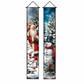 Christmas Porch Banner Hanging Front Door Couplets for Outdoor Holiday Party and New Year Decoration