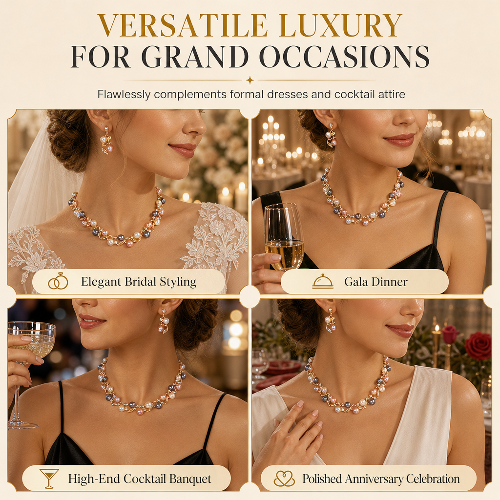 📢📢 50% OFF🌸Vintage Floral Jewelry Set – 2-Piece Leaf & Flower Bridal Accessories for Women