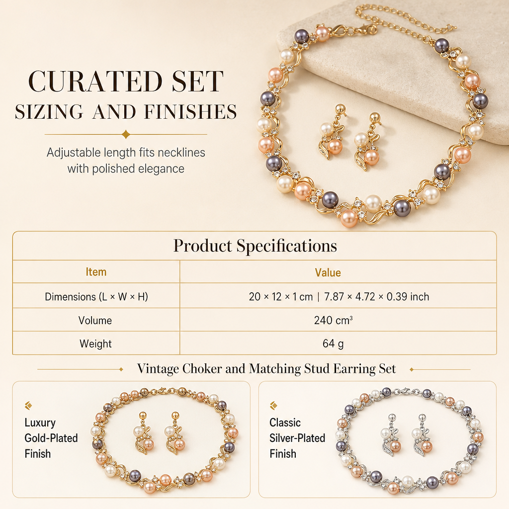 📢📢 50% OFF🌸Vintage Floral Jewelry Set – 2-Piece Leaf & Flower Bridal Accessories for Women