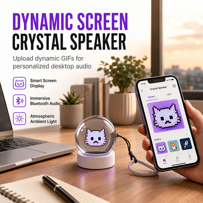 📢📢50% OFF !! ⏰ Careluxpro Transparent Crystal Ball Bluetooth Speaker with Digital Screen for Video and GIF Playback