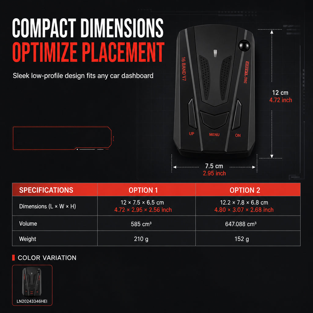 V7 Car Detector Mobile Warning Device with Chinese English and Russian Voice Alerts