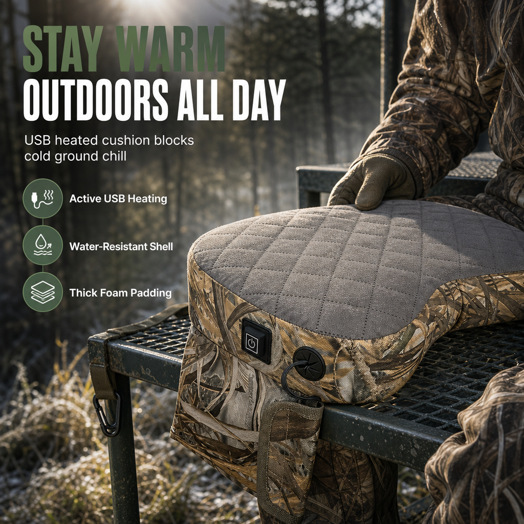 🏕️ LIMITED-TIME 50% OFF! ✨ Portable Camouflage Outdoor Seat Cushion – Heated, Thickened, Waterproof 🎣
