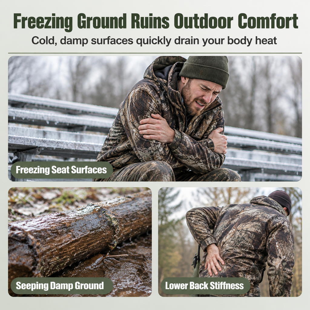 🏕️ LIMITED-TIME 50% OFF! ✨ Portable Camouflage Outdoor Seat Cushion – Heated, Thickened, Waterproof 🎣