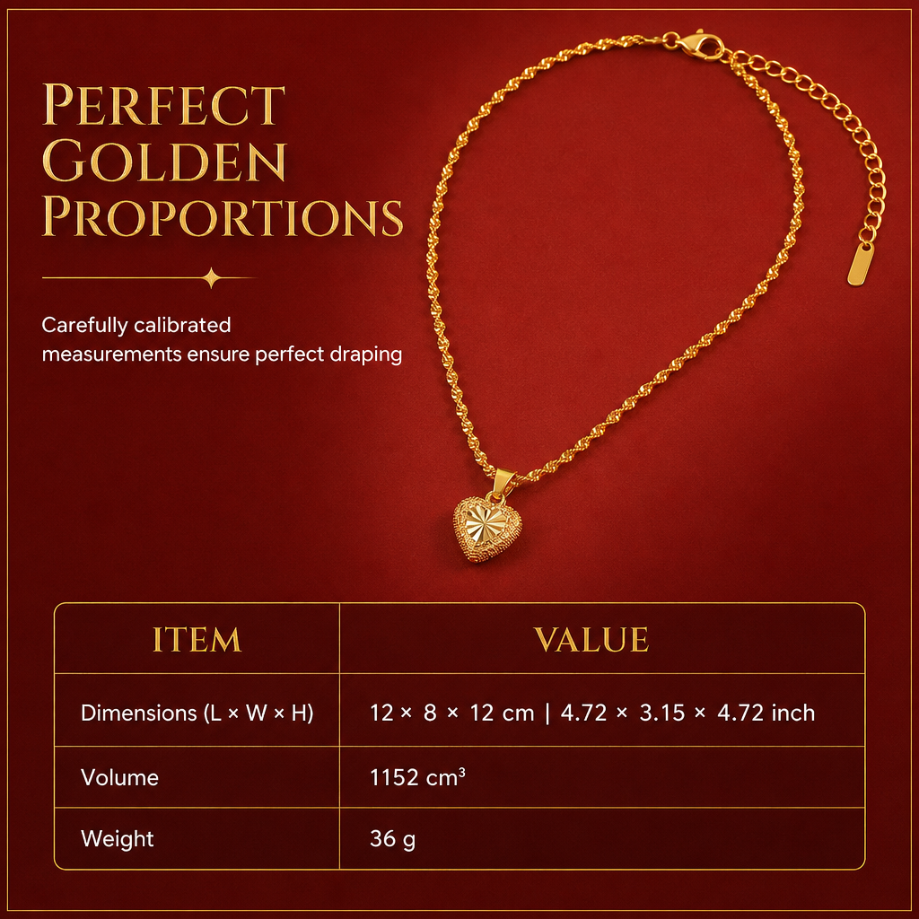 🌸 50% OFF NOW! 🌸Retro Heart Shaped for Women Copper Alloy Imitation Gold Clavicle Chain Jewelry