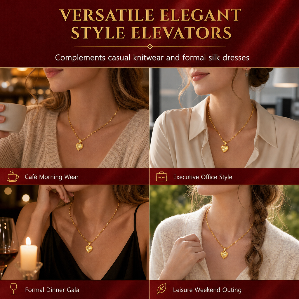 🌸 50% OFF NOW! 🌸Retro Heart Shaped for Women Copper Alloy Imitation Gold Clavicle Chain Jewelry