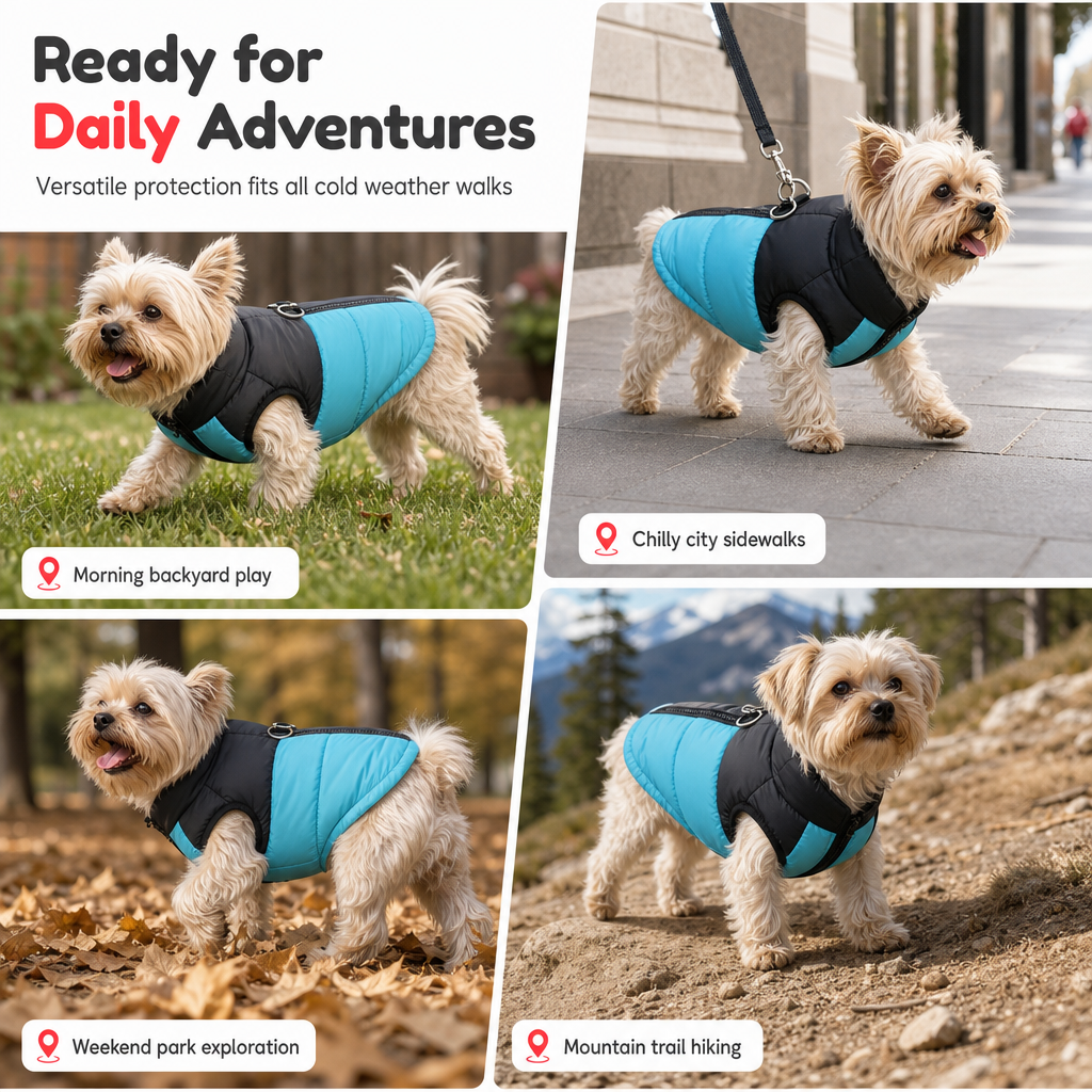 Warm Dog for Autumn Winter Thickened Pet Coat Windproof Vest for Small Medium and Large Dogs