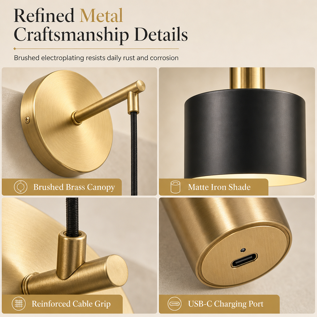 Battery Operated Wall Sconce Wall Mounted Dimmable Lamp with Remote Control for Bedroom Bedside and Living Room