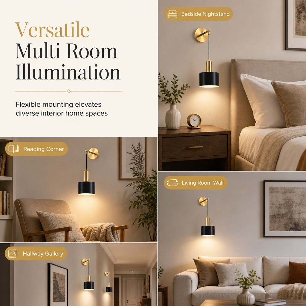 Battery Operated Wall Sconce Wall Mounted Dimmable Lamp with Remote Control for Bedroom Bedside and Living Room