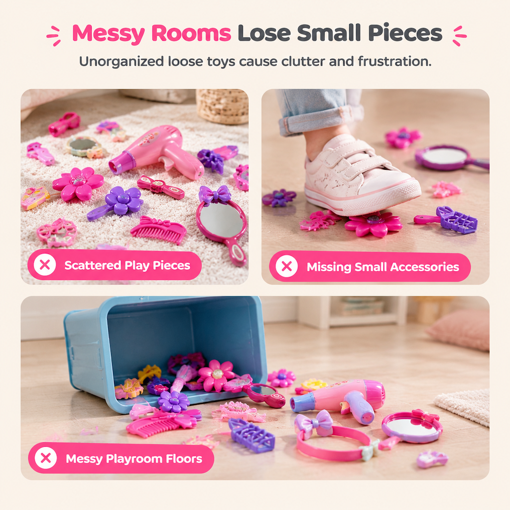 📢📢 50% OFF🎨Kids Hair Salon Pretend Play Set – Toy Hair Dryer & Beauty Accessories for Creative Role Play