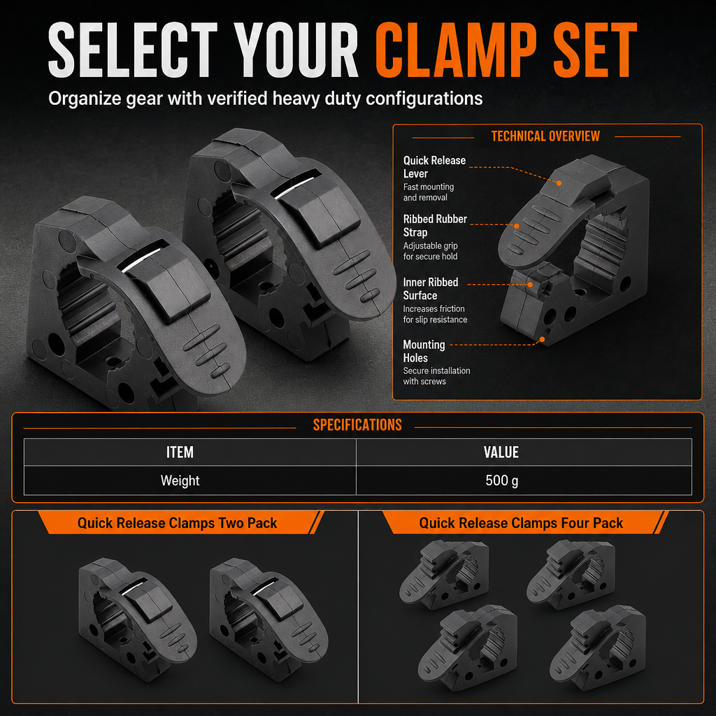 ⏳🔥LIMITED-TIME 50% OFF! Quick Installation Tool Clamps Stable Mounting Brackets for 3-4cm Tools in Vehicles and Indoors