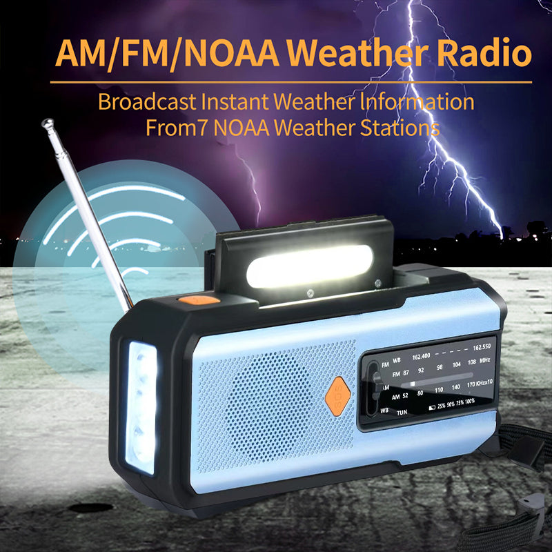 📻 Solar & Hand-Crank Emergency Radio | LED Light & USB Backup Power