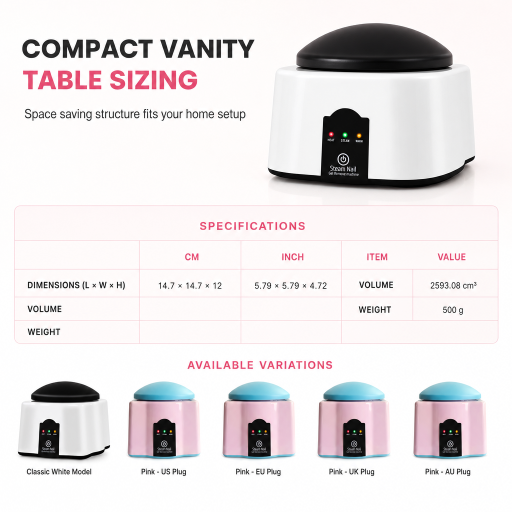 📢📢50% OFF !! ⏰36W Professional Steam Nail Polish Remover Machine for Quick and Gentle Gel Acrylic Nail Removal