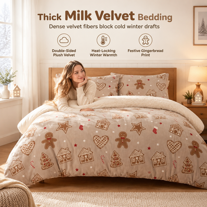 ⏳Limited-time 50% off💥Printed Thick Warm 3-Piece Bedding Set for Autumn and Winter