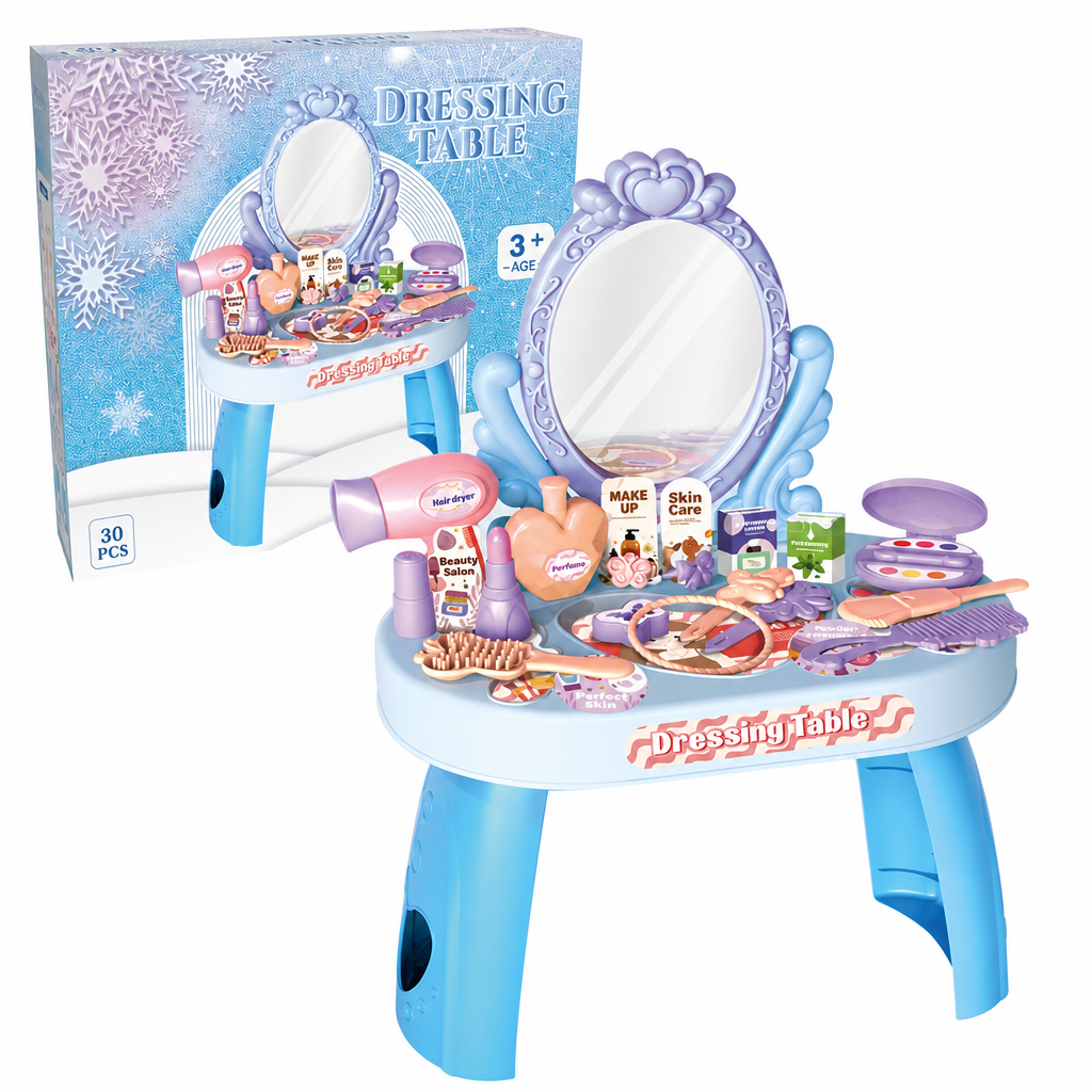 👸 LIMITED-TIME 50% OFF! ✨ Kids Pretend Play Makeup Vanity Table Toy – Safe, Sturdy, Rich Accessories 🎀