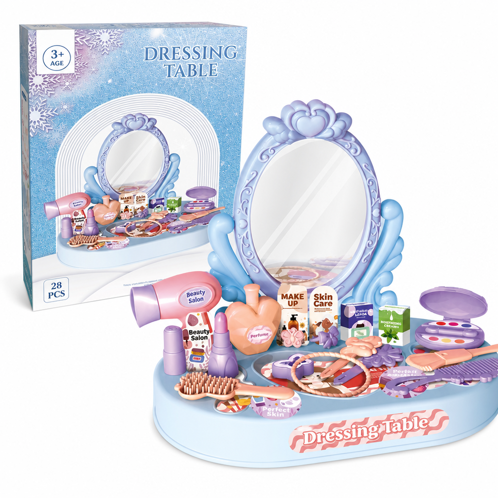 👸 LIMITED-TIME 50% OFF! ✨ Kids Pretend Play Makeup Vanity Table Toy – Safe, Sturdy, Rich Accessories 🎀