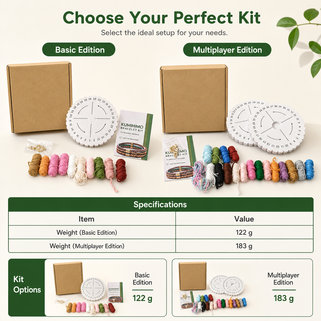 📢📢 50% OFF🧵DIY Cord Braiding Craft Kit – Complete Boxed Set for Adults & Beginners