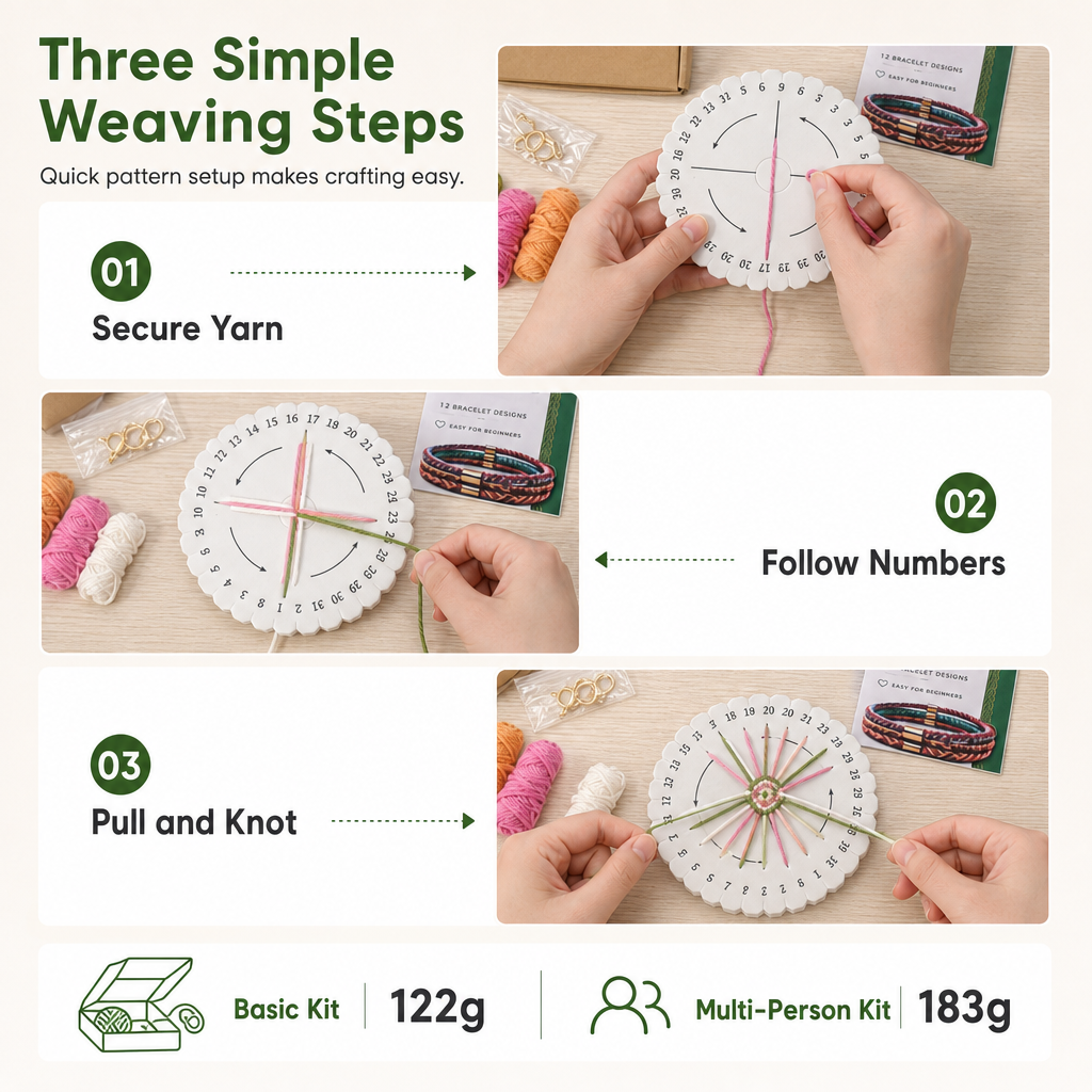📢📢 50% OFF🧵DIY Cord Braiding Craft Kit – Complete Boxed Set for Adults & Beginners